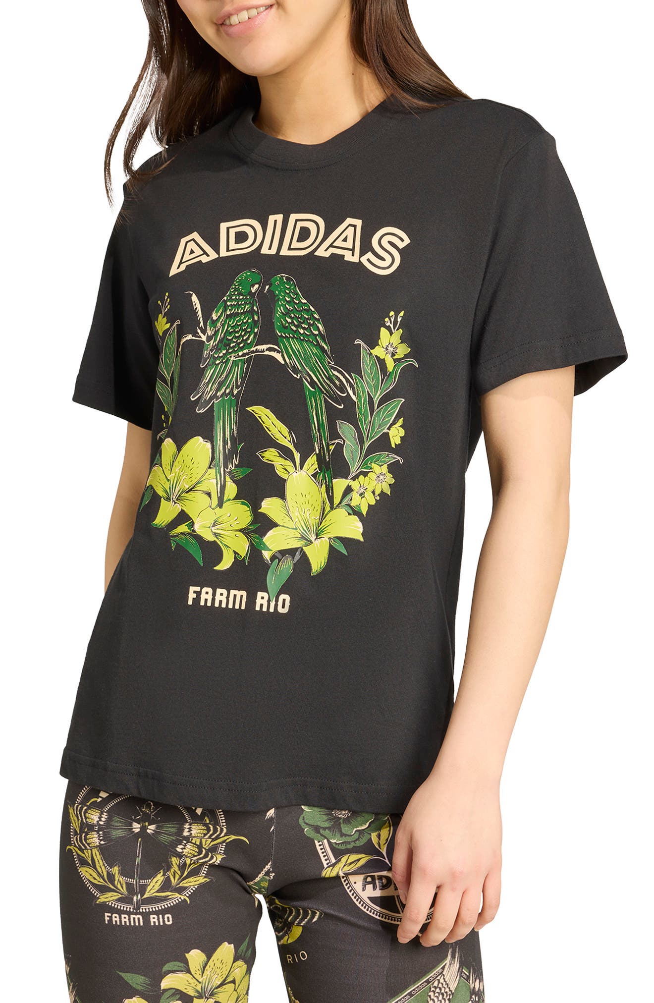 ADIDAS X FARM RIO x Farm Rio Birds Graphic T-Shirt
