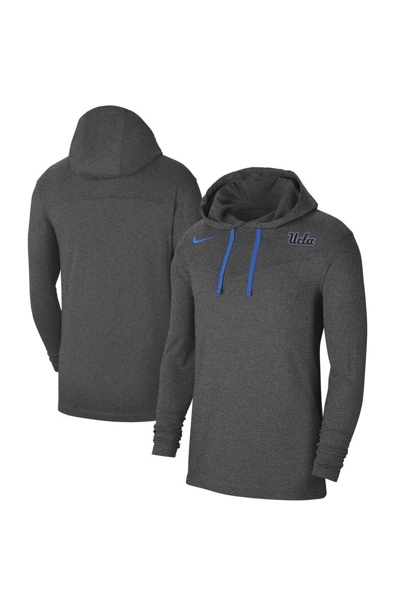Nike Men's Nike Heathered Charcoal UCLA Bruins Off-Field Performance Long Sleeve Hoodie T-Shirt, Main, color, 