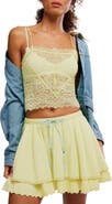 Free People Love and Lace Semi Sheer Crop Camisole