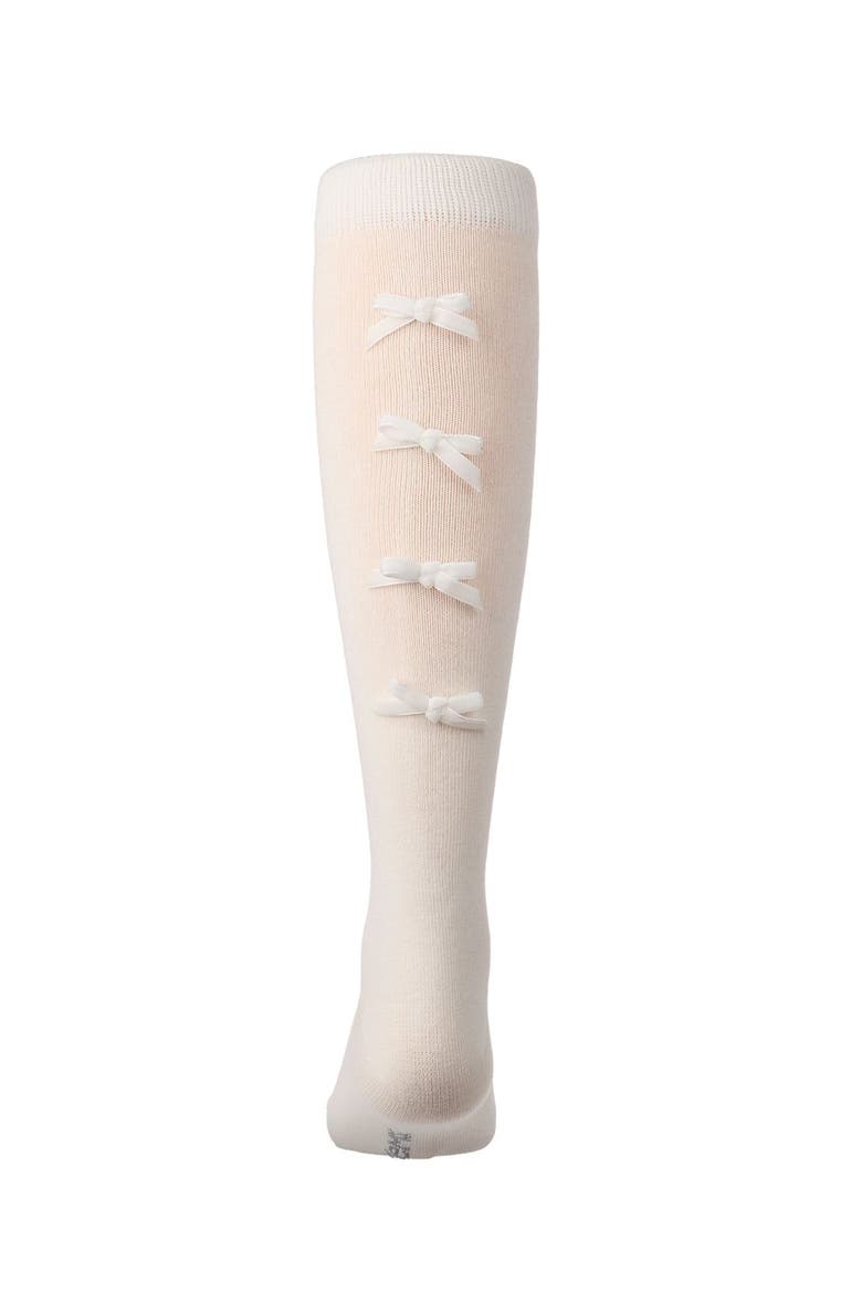 Back Bow Trimmed Knee Sock, Alternate, color, Winter White