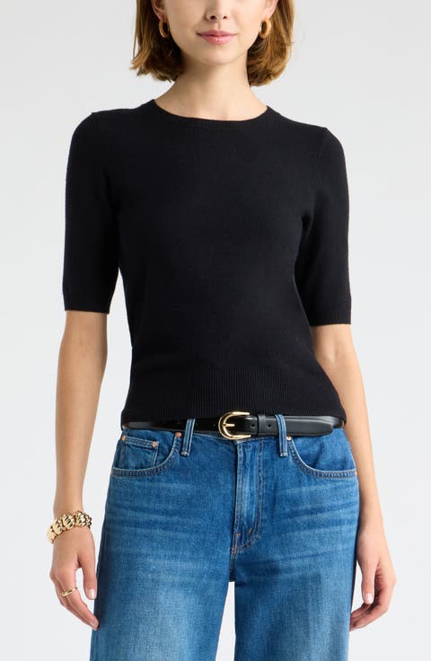 Elbow Sleeve Crewneck Sweater