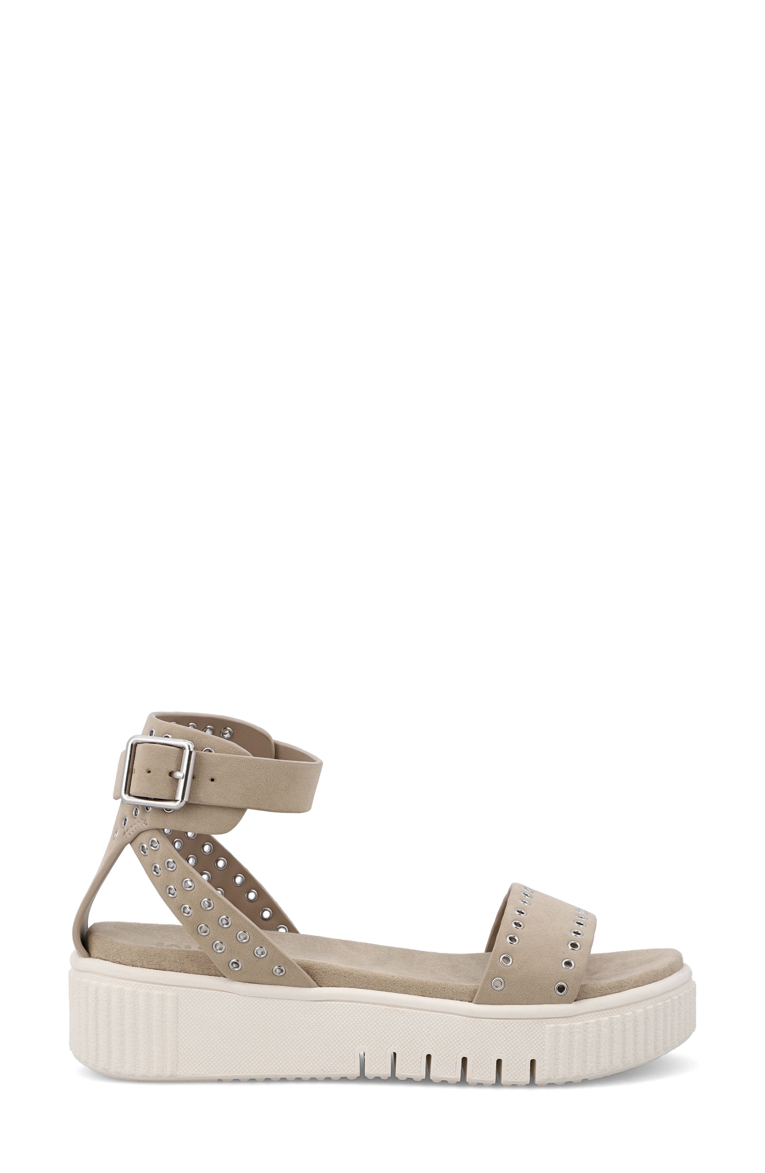 Evelin Ankle Strap Platform Sandal, Alternate, color, SAND/ SILVER