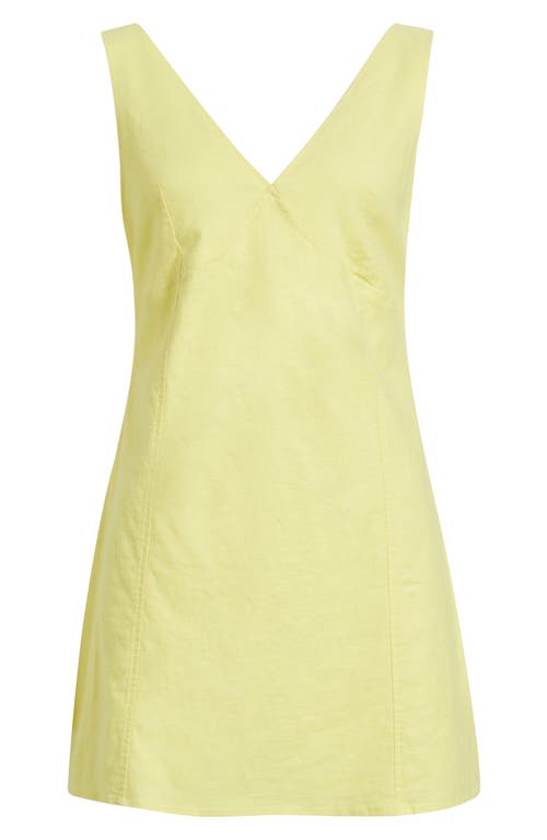 Open Edit Sleeveless Linen Blend Minidress In Yellow Light