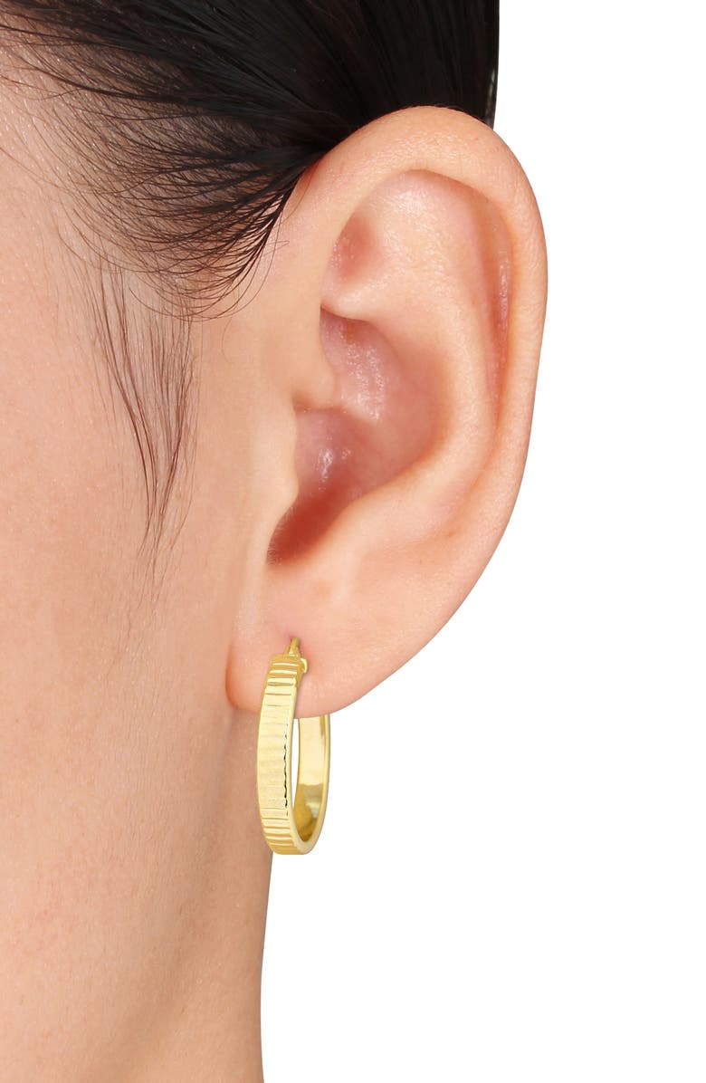 DELMAR Ribbed Hoop Earrings, Alternate, color, Gold