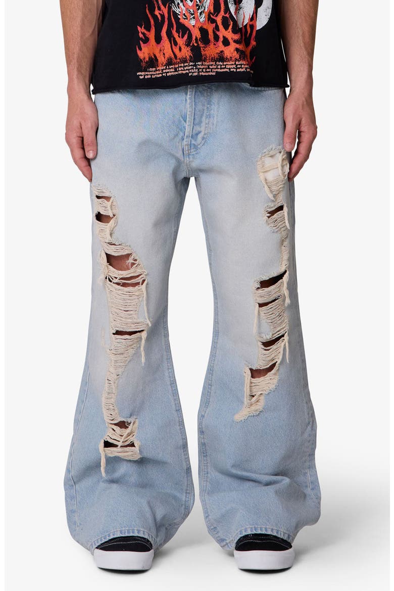 Distressed Kick Flare Jeans, Main, color, BLUE
