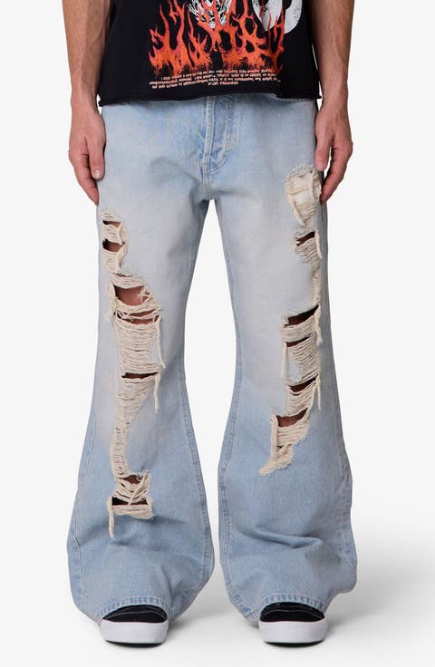Distressed Kick Flare Jeans