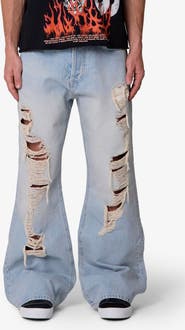 mnml Distressed Kick Flare Jeans
