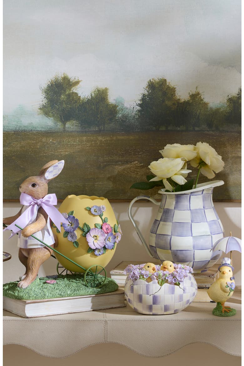 Violet Check Peekaboo Egg Figurine, Alternate, color, PURPLE