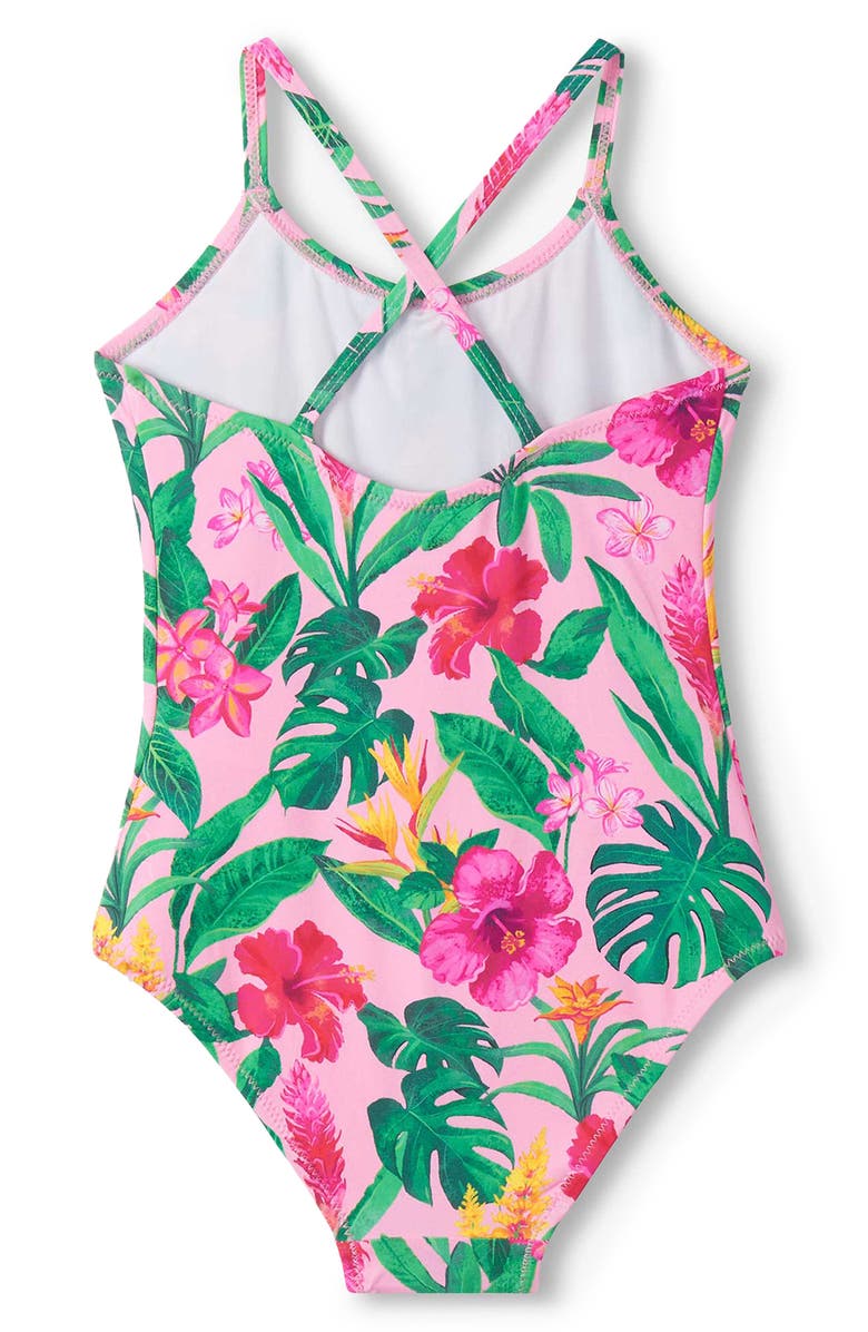 Hatley Kids' Tropical Flowers One-Piece Swimsuit, Alternate, color, Candy Pink