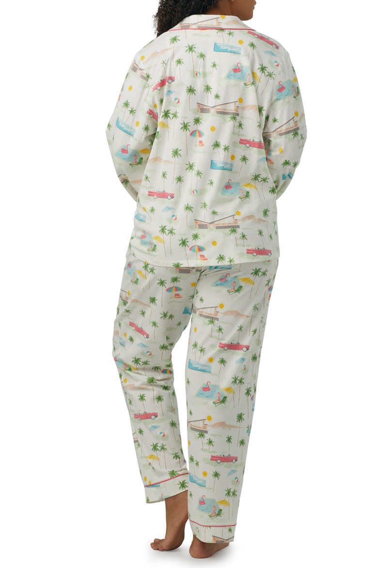 Print Stretch Organic Cotton Jersey Pajamas, Alternate, color, WELCOME TO PALM SPRINGS