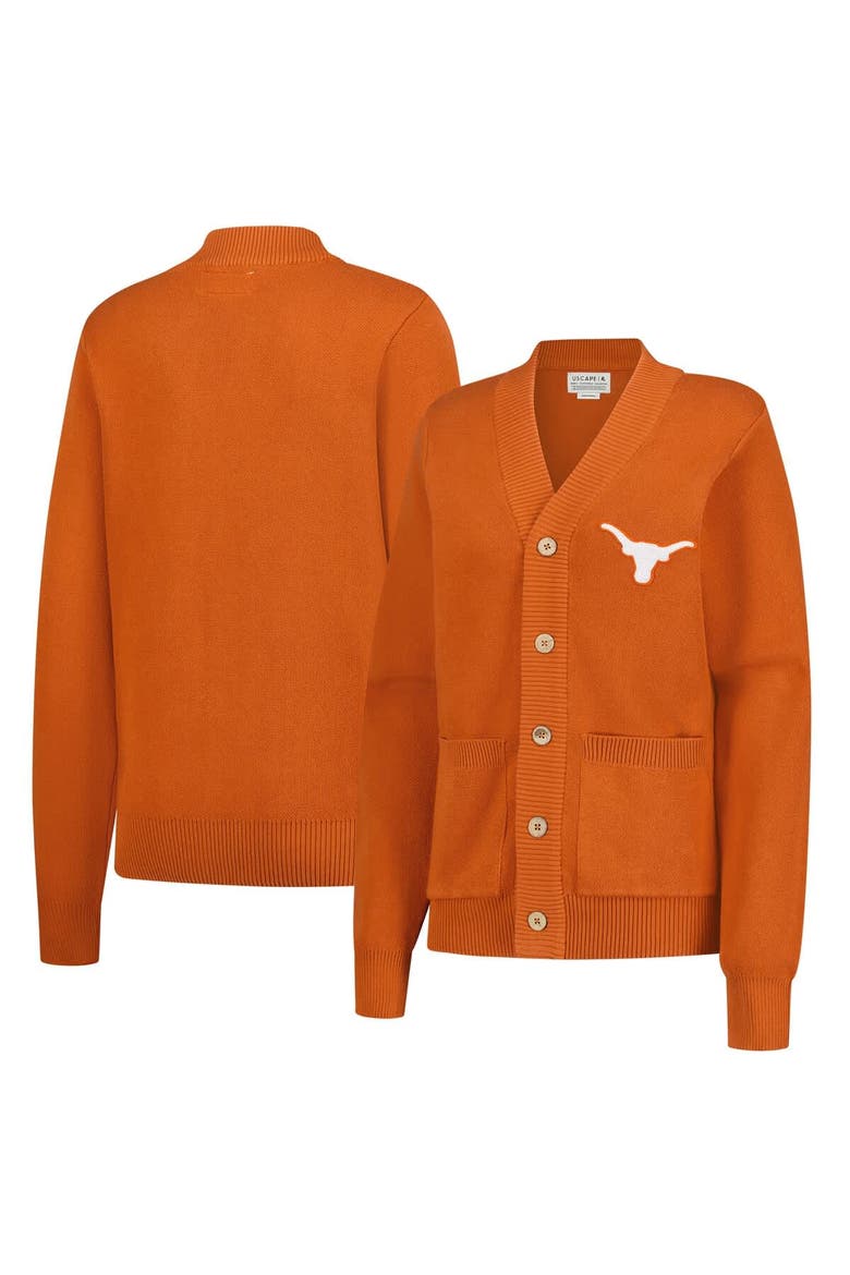 Unisex Uscape Apparel Texas Orange Texas Longhorns Chenille Patch Cardigan, Main, color, Burnt Orange