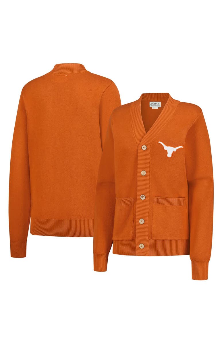 Uscape Apparel Unisex Uscape Apparel Texas Orange Texas Longhorns Chenille Patch Cardigan, Main, color, Burnt Orange