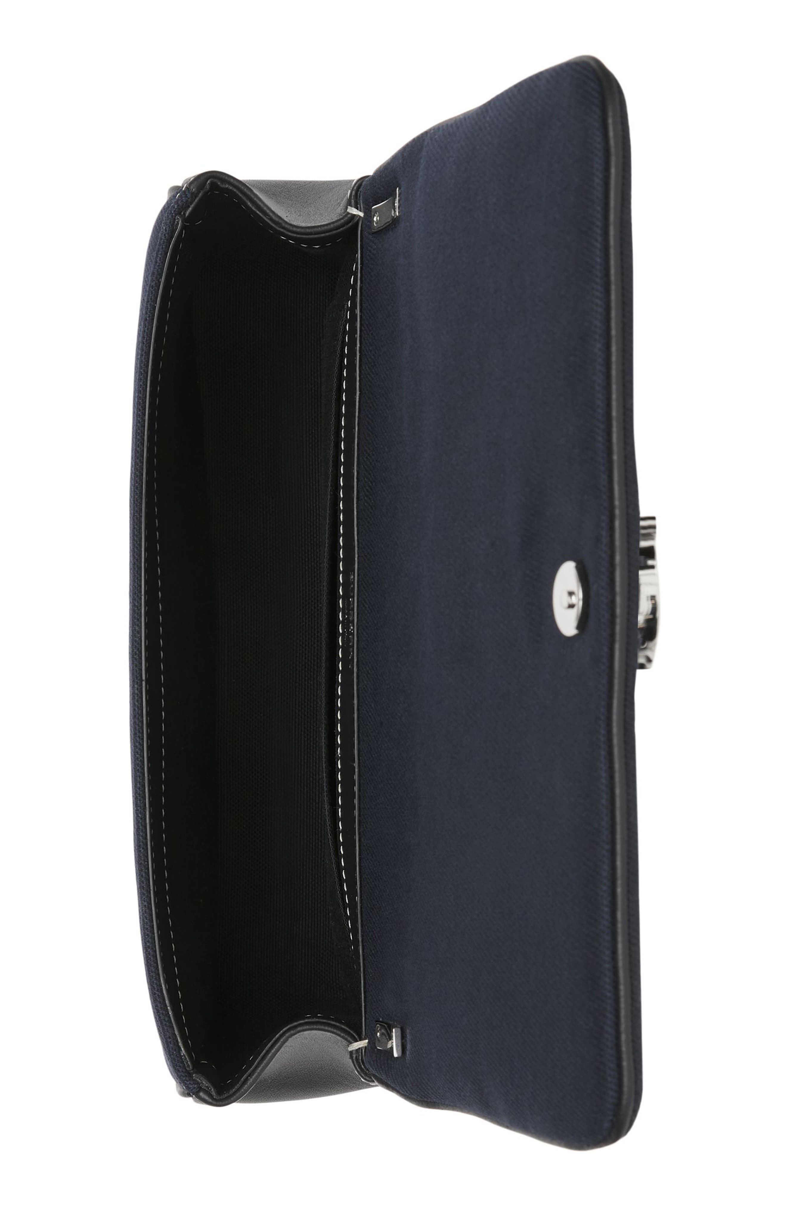 Burberry Small Lola Horseferry Logo Canvas Top Handle Bag, Alternate, color, 