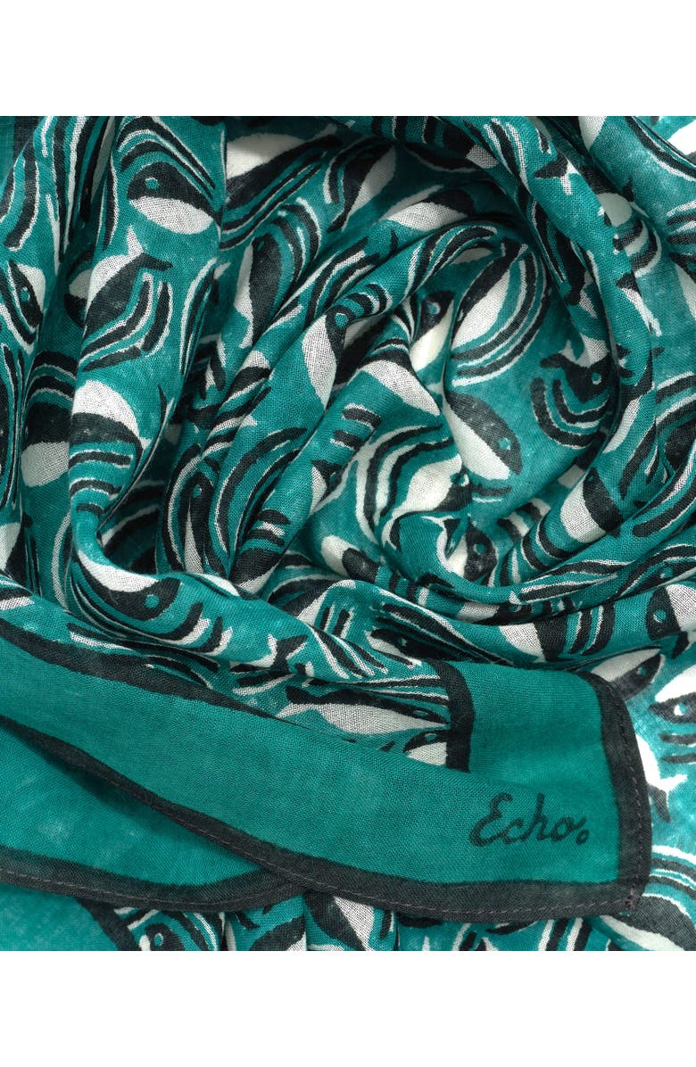 Echo Shoal Of Fish Bandana, Alternate, color, Leaf Green