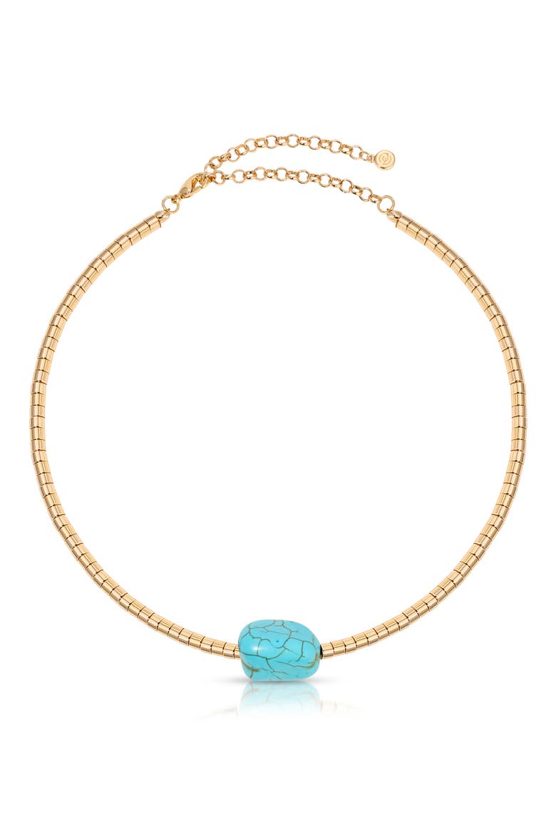 Turquoise Pendant Bead Necklace, Main, color, TURQUOISE
