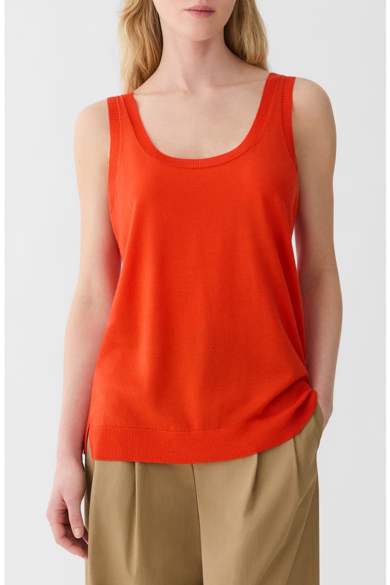 Scoop Neck Merino Wool Sweater Tank, Main, color, ORANGE POPPY