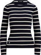 Lauren Ralph Lauren Stripe Cotton Blend Rib T-Shirt