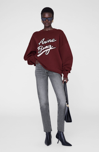 ANINE BING Miles Chenille Signature Sweatshirt | Nordstrom