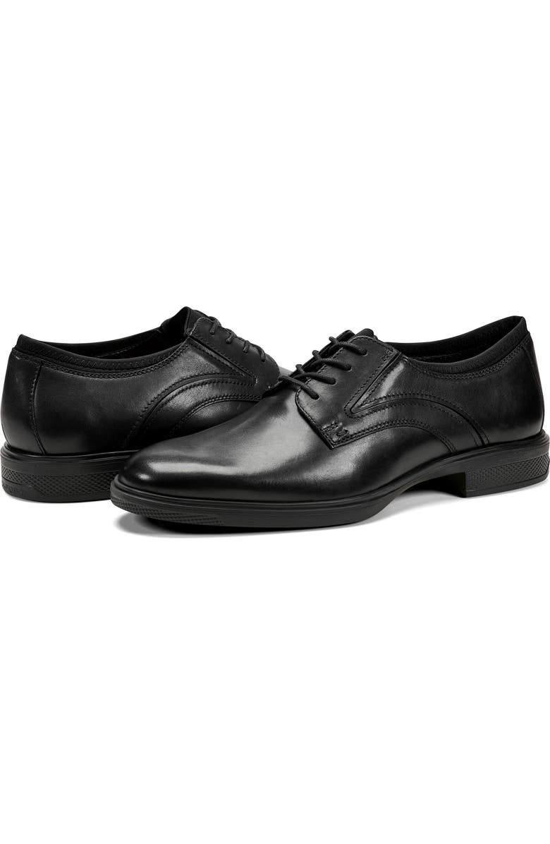Rockport Keelan Plain Toe Derby, Alternate, color, Black Leather