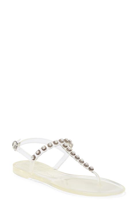 Crystal Embellished Jelly Sandal