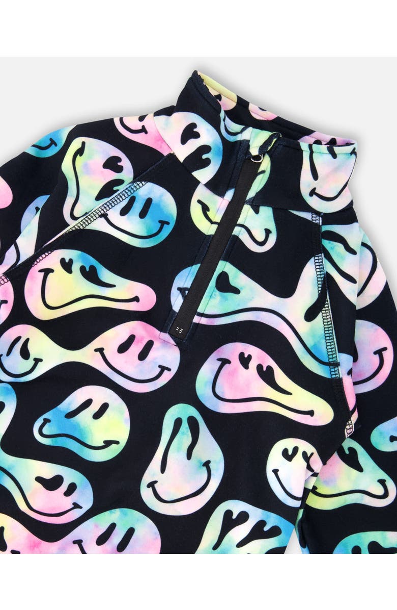 Deux par Deux Girl Two-Piece Thermal Underwear Set, Alternate, color, Smiley Face Girl