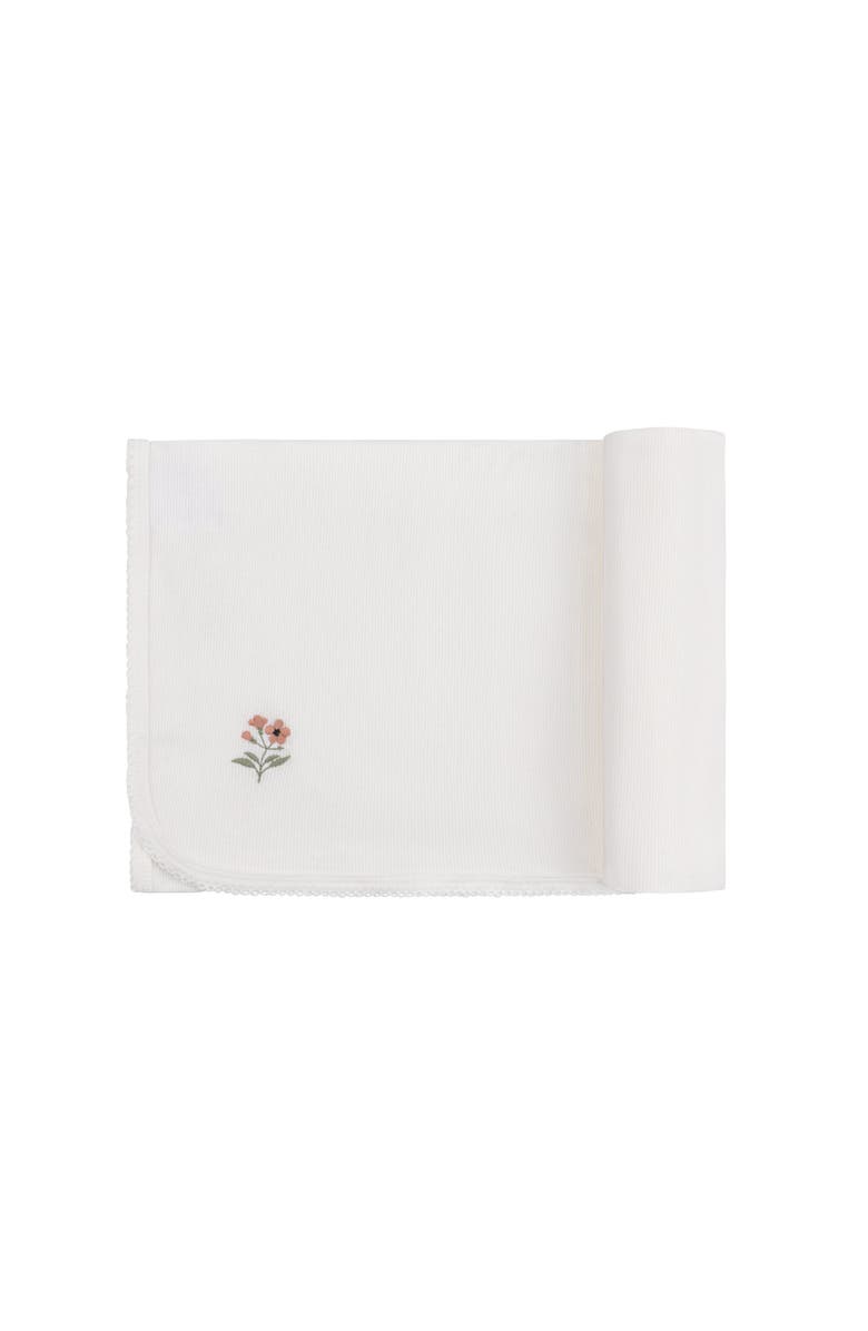 Ely's & Co. Velour Pocket Full of Flowers Collection - Blanket, Main, color, Ivory/Pink