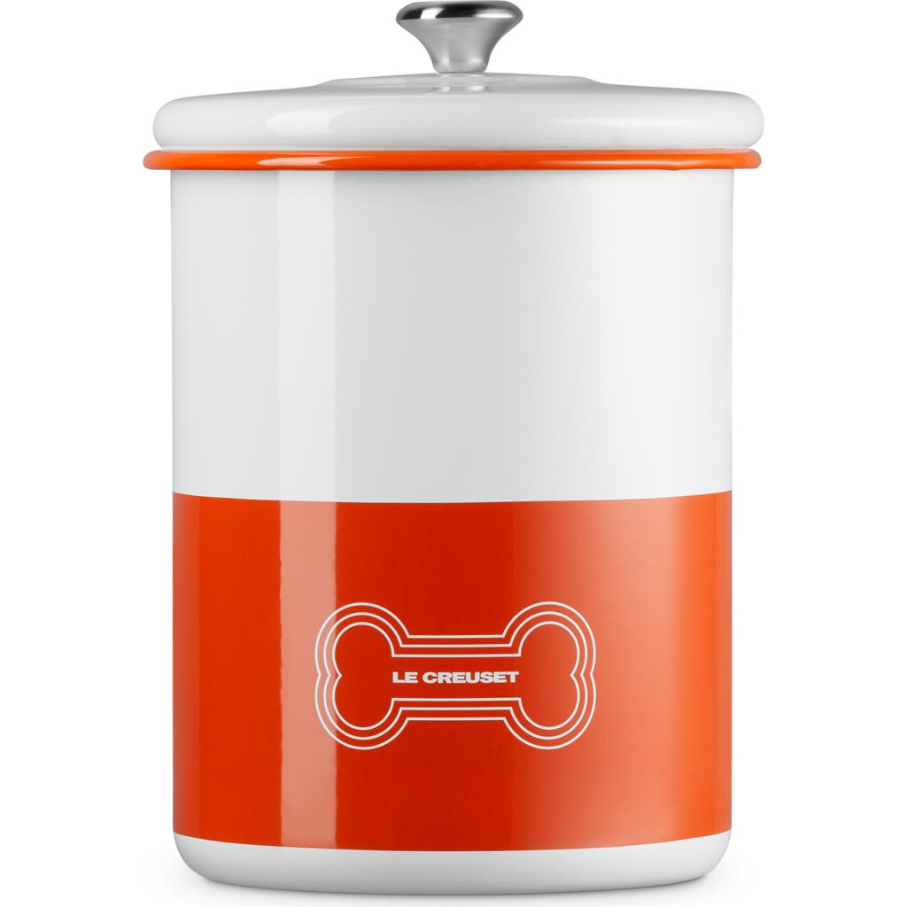 Le Creuset Dog Treat Jar In Orange
