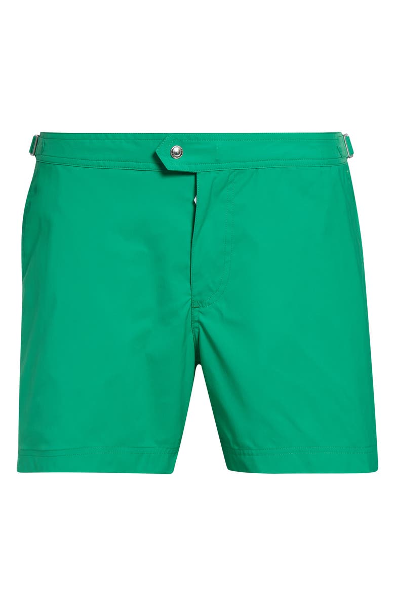 TOM FORD Microcompact Poplin Swim Trunks, Main, color, Bright Green