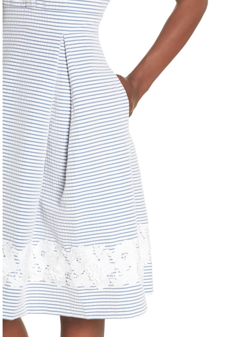 Halter Shirtdress, Alternate, color, BLUE/ WHITE