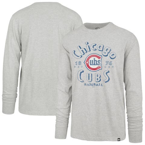 Men's '47 Gray Chicago Cubs Circle Change Franklin Long Sleeve T-Shirt