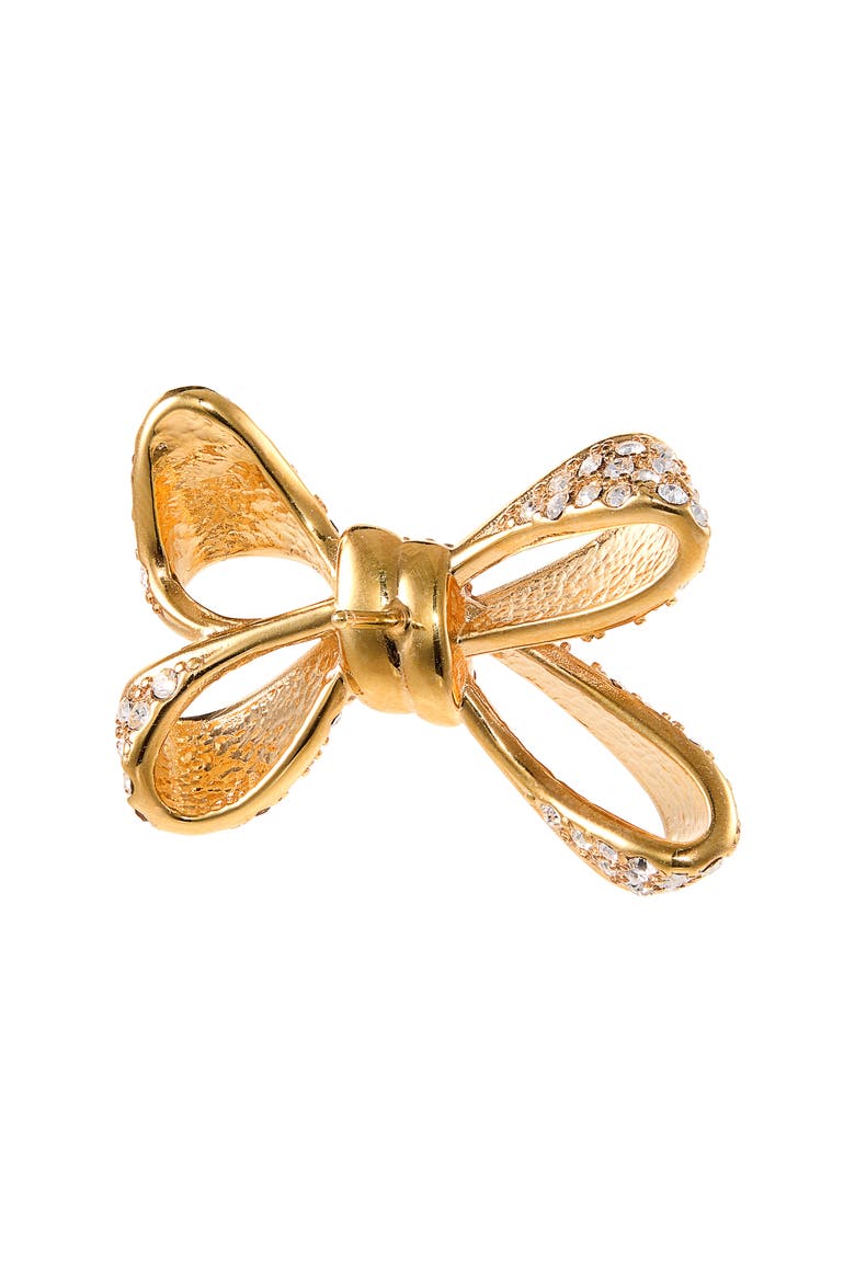 Small Pavé Crystal Bow Earrings, Alternate, color, CRYSTAL