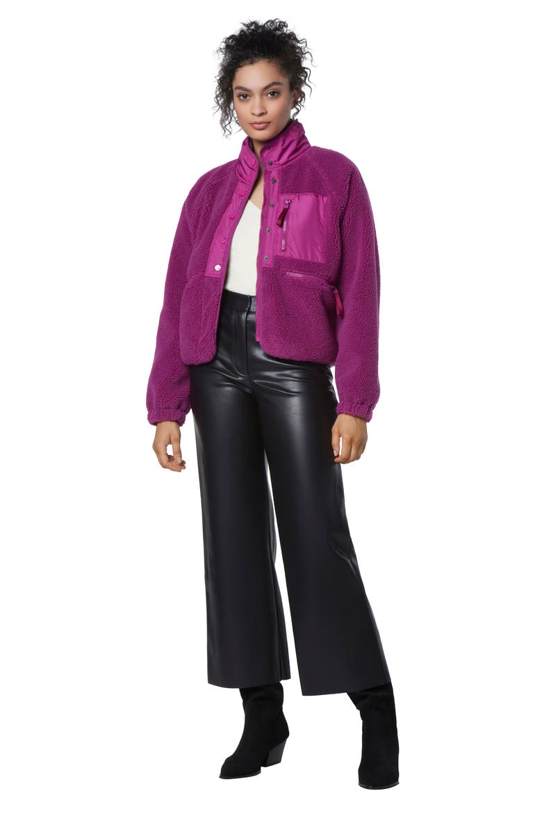 Mixed Media Fleece Zip Jacket, Alternate, color, ORCHID