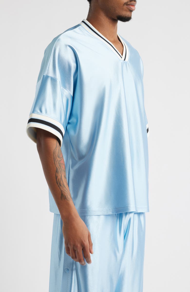 Elwood Varsity Satin V-Neck T-Shirt, Alternate, color, 