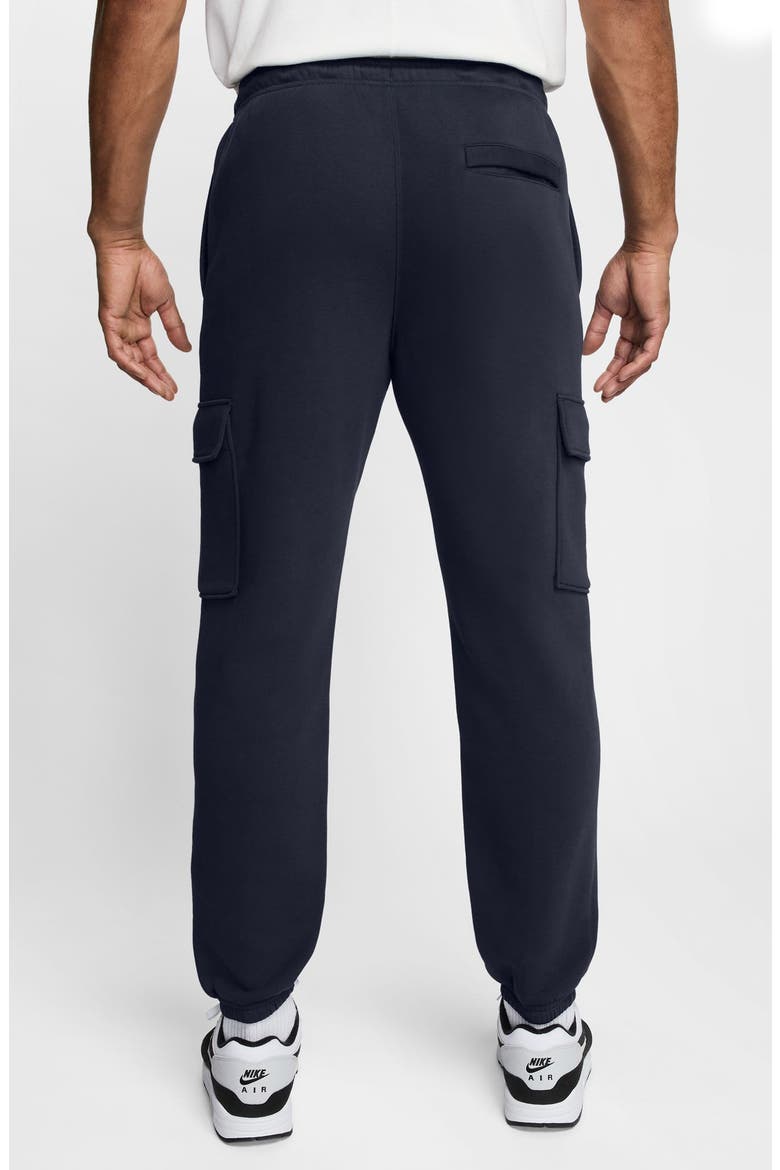 Club Fleece Cargo Sweatpants, Alternate, color, OBSIDIAN/ WHITE