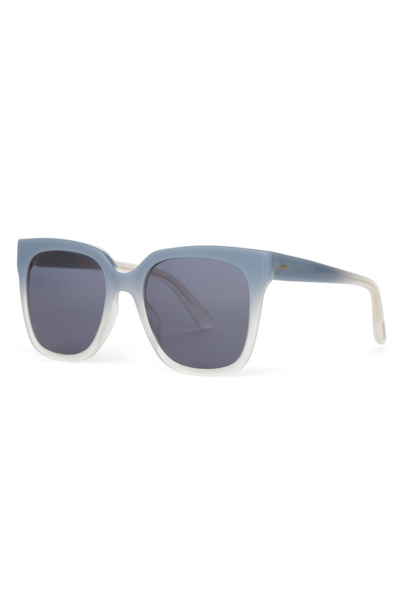 TOMS Natasha 53mm Polarized Square Sunglasses, Alternate, color, Chalky Blue Fade/ Dark Grey