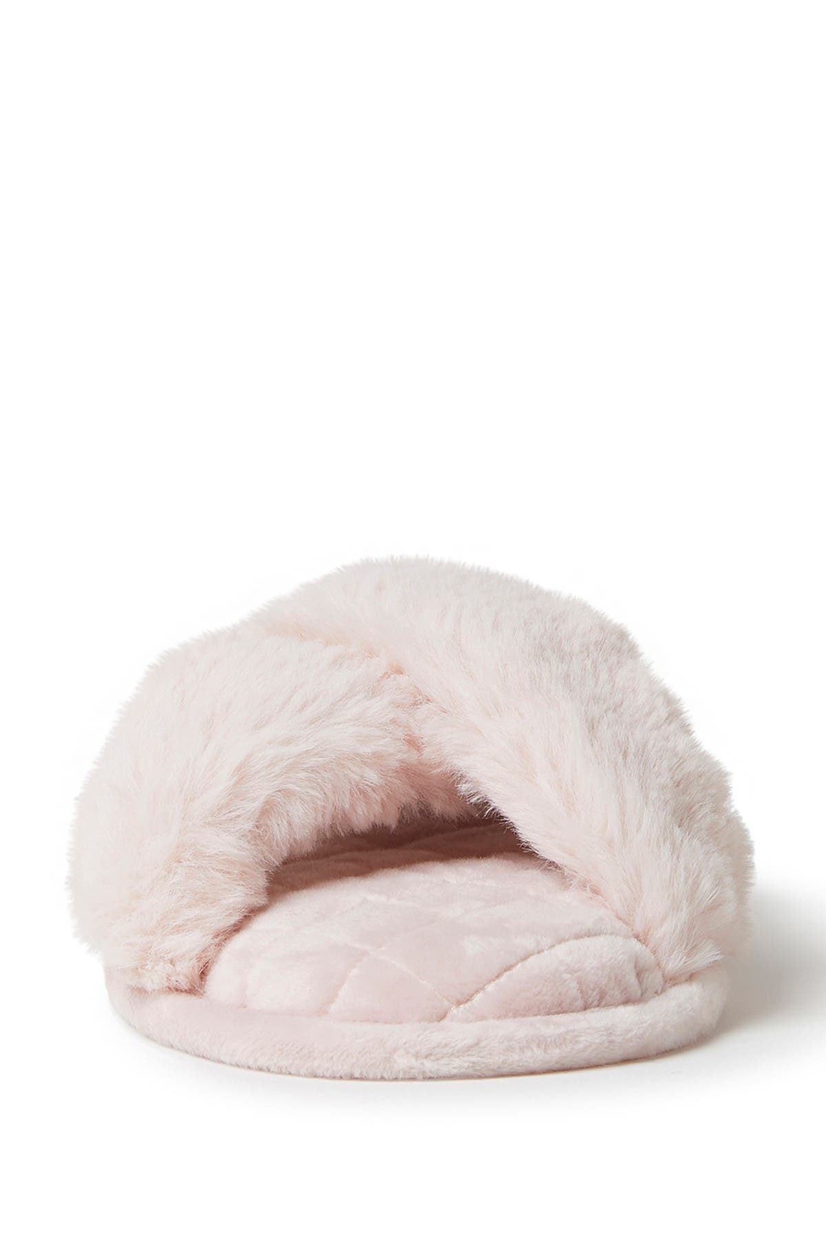 Jessica Faux Fur Crossband Slipper, Alternate, color, DUSTY PINK