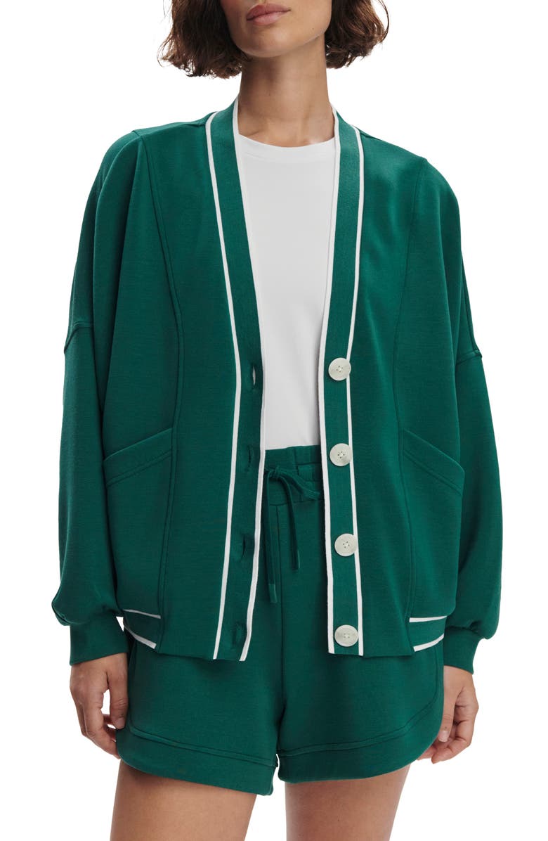 Varley Decker Off Court Sweatshirt Cardigan, Main, color, Forest
