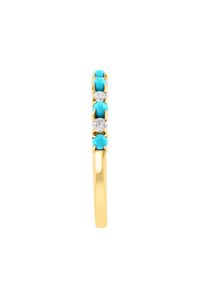 14K Yellow Gold Turquoise & Diamond Ring - 0.20 ctw., Alternate, color, MULTI/ GOLD