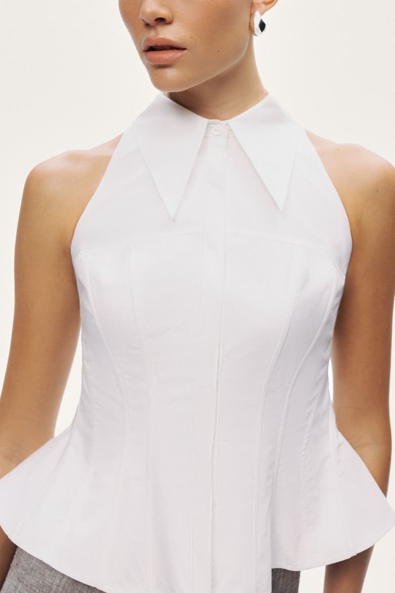 Sleeveless Sculpted Shirt, Alternate, color, White