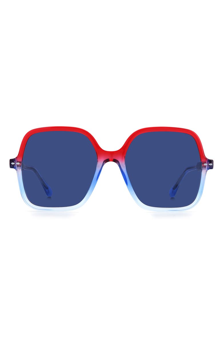 Isabel Marant Square Sunglasses, Main, color, Blue/ Red