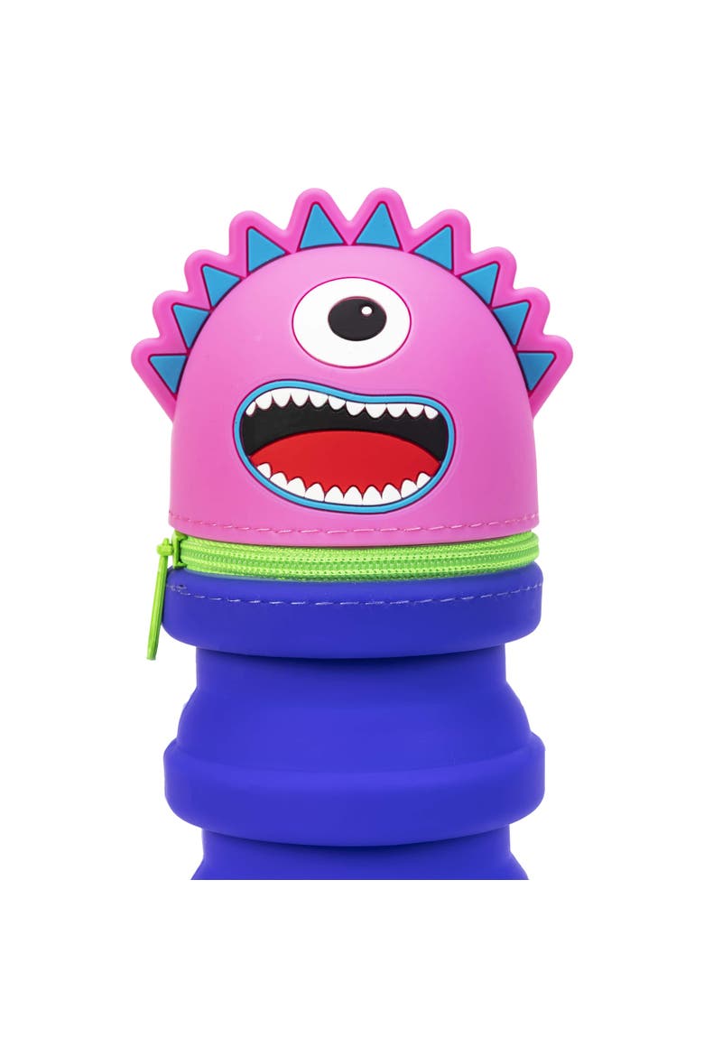 Retractable Pencil Case, Pink Monster, Alternate, color, Multicolored