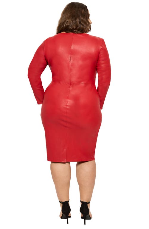 As B Y Df Mrs. Smith Stretch Leather Dress In Coco Red
