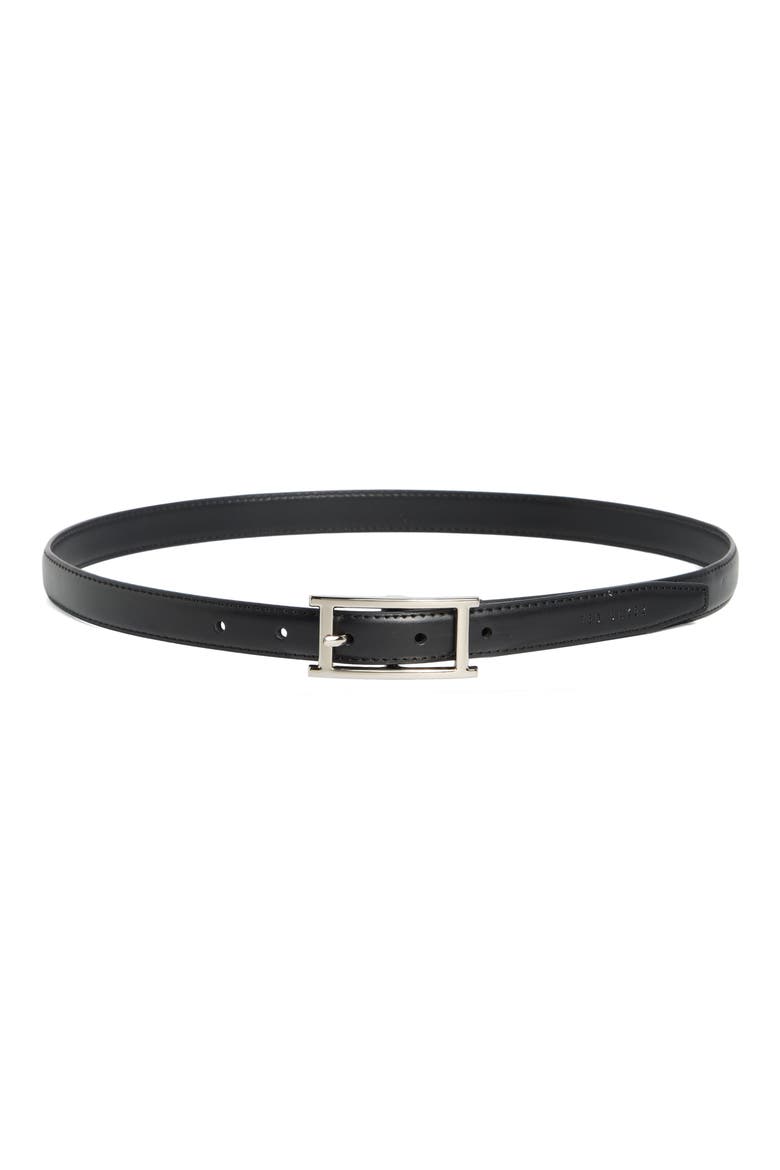 Leather Belt, Main, color, BLACK