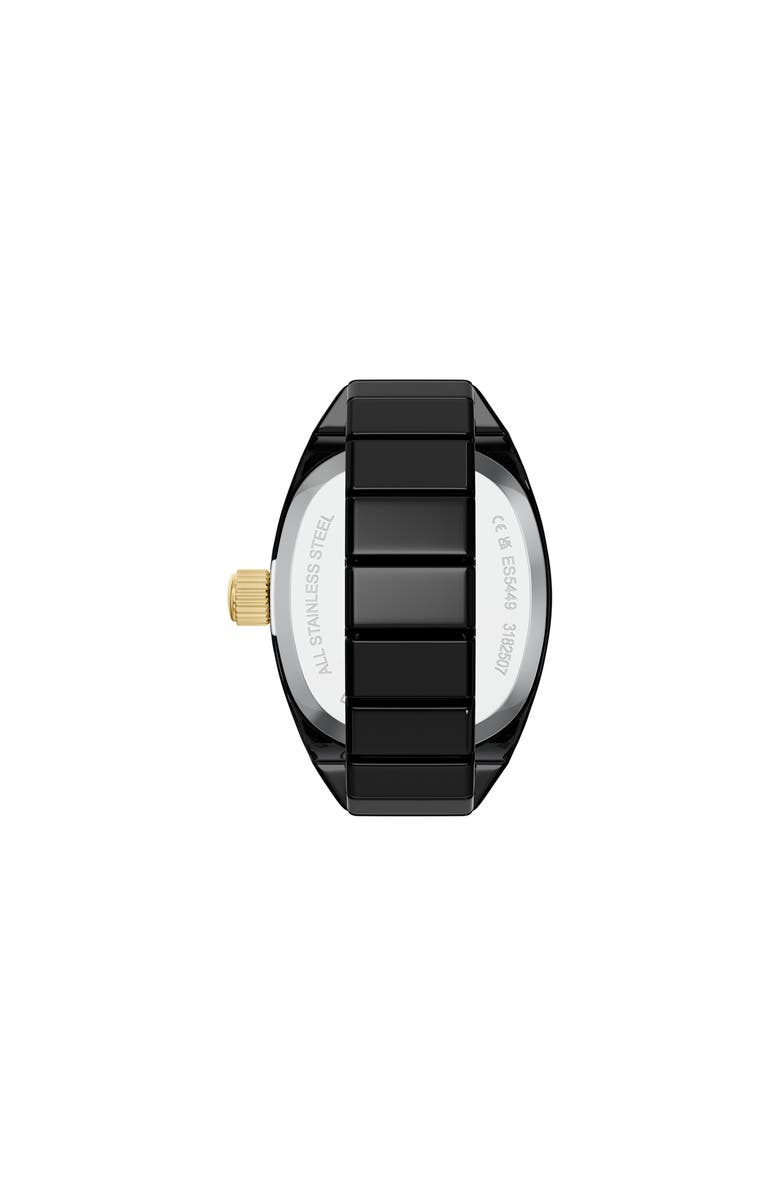 Fossil Black Crystal Pavé Ring Watch, 15mm, Alternate, color, Black