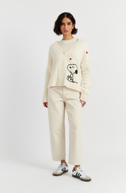 Chinti & Parker X Snoopy Peanuts Cable-knit Cardigan In Multi