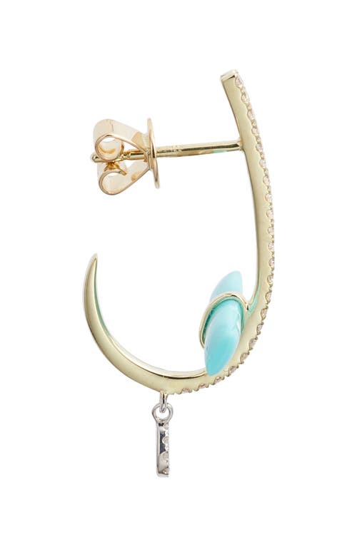 Meira T Turquoise Bar Drop Earrings In Gold
