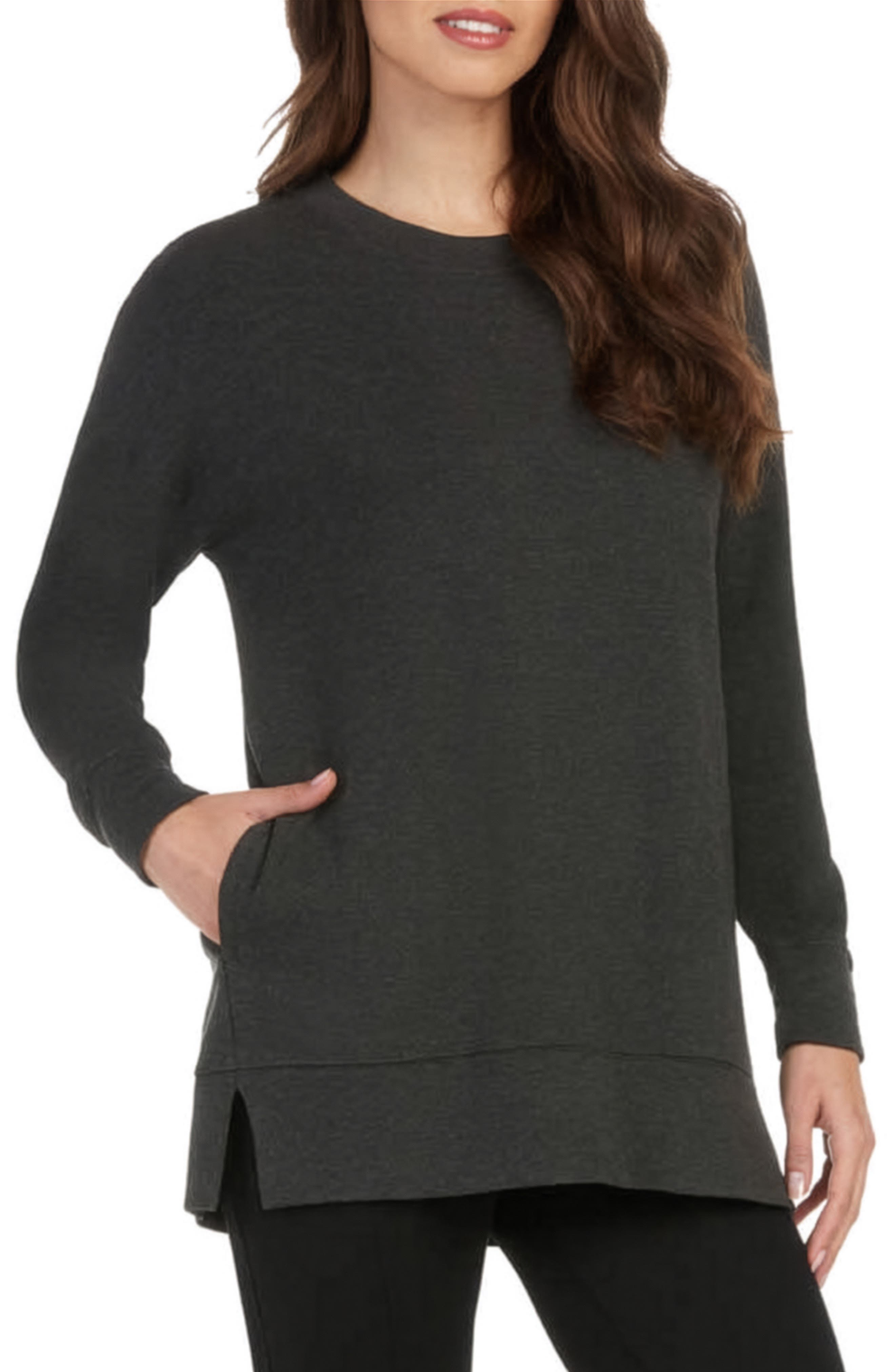 matty m. Side Pocket Tunic Sweatshirt