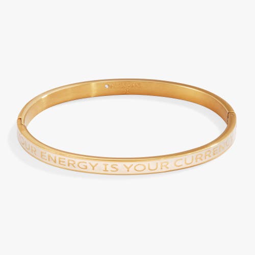 Alex And Ani Your Energy Is Your Currency Hinge Bangle Bracelet In Gold