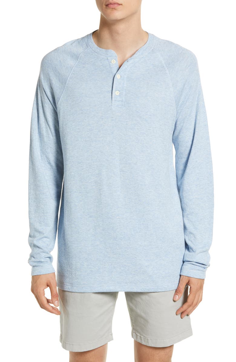Faherty Cloud Henley, Main, color, Light Blue Heather