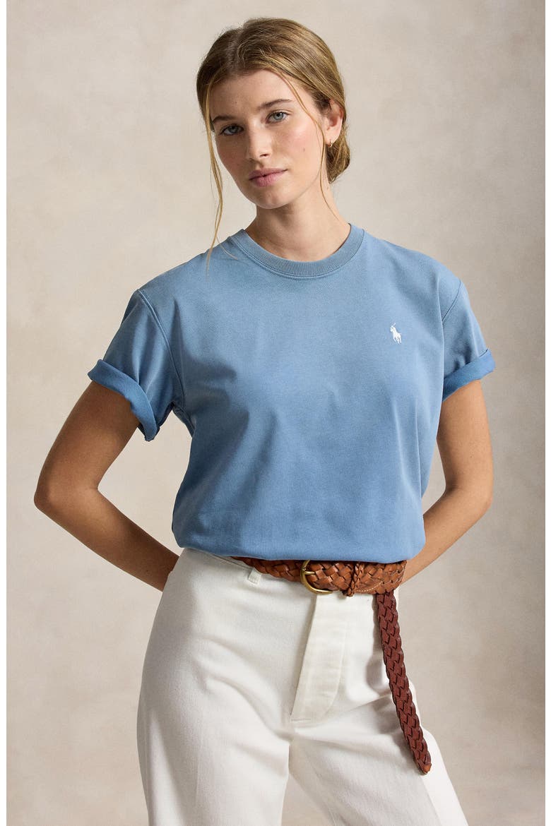 Logo Graphic Jersey Tee, Alternate, color, CAMP BLUE